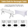 Fixwal 3 Pack White Table Cloths Rectangle 6FT, Tablecloths Rectangular