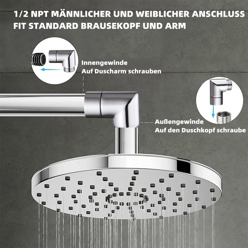 OrangeClub Hand Shower Adapter 90 Degree Adapter for Shower Head
