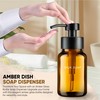 Mervelo 8.5oz. Liquid Soap Dispenser, refillable 8.5oz Glass Amber Dish