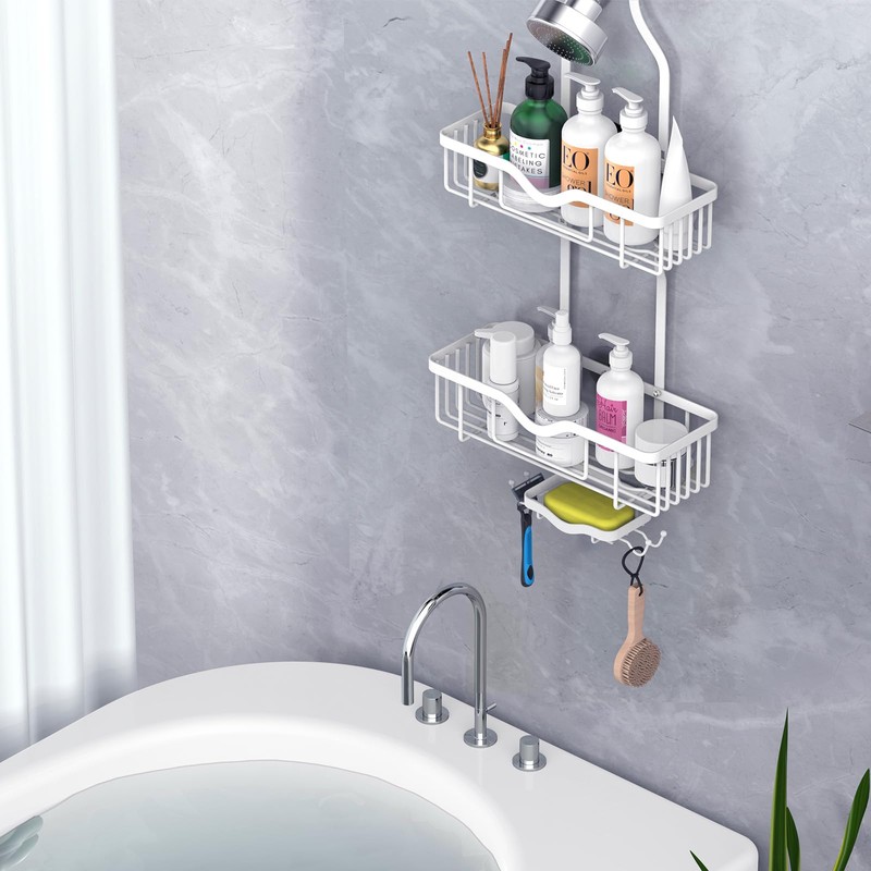 Kadolina Shower Caddy Hanging, Bathroom Shower Rack, Bathroom Organizer with