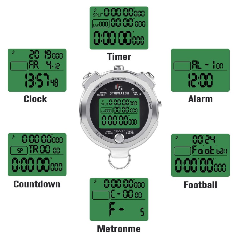 LAOPAO Stopwatch, 1/1000 Seconds Precision 100 Pieces Memory Data LCD