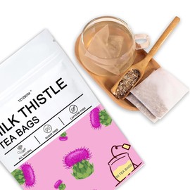 Milk Thistle Tea Bags, 3g x 50 Count - Natural Milk Thistle Tea, Roasted Milk Thistle Tea
