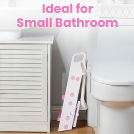 Primlect Potty Training Seat, Upgrade Foldable Step Stool for Bathroom, Toddler Toilet Attachment, Adjustable Height, Handles on Top of the Ladder, Easy to Carry and Climb, Boys and Girls 1-3 (Purple)