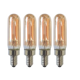 Dimmable T6 Led Candelabra Light Bulbs Warm White 2200K Amber Glass 100lm 2W E12 120V T20 Eye Protection Led Filament Bulb Edison Bulb Equivalent 25W Decorative Lights Bulb Pack of4