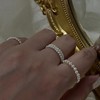 6Pcs Pearl Rings for Women Stackable Pearl Rings Boho Pearl