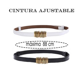 GeorgeX Cinturón para Mujer con Hebilla Metálica 3pcs Ajustable Cinturón Sin Hebilla de Mujers para Pantalones y Faldas Cinturón de Vestir Ajustado para Mujer para Jeans, Vestidos