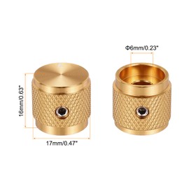 QUARKZMAN Aluminium Potentiometer Knob, 1/4 Inch (6 mm) Universal Volume Tone Control Knobs with Arrow Indicator for Guitar, 5/8 Inch Gold, Pack of 4