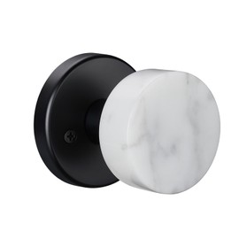 dairazan Marble Door Knob with Lock for Bathroom Bedroom Kitchen Door Hardware Modern Exterior and Interior Handles (White-Black, Passage)