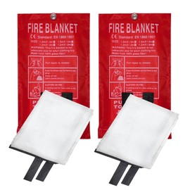 TUNGTAR Emergency Fire Blanket Fiberglass Fireproof Blankets - Essential Camping Safety Gear for Home and Kitchen - Protect Your Loved Ones(2 Pack)
