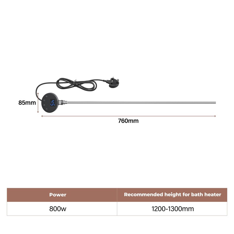 ELEGANT 800W Smart Thermostatic Towel Rail Electric Heating Element with