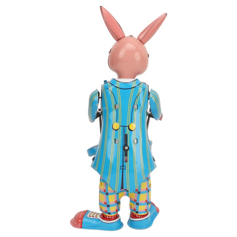Rabbit Clockwork Toy Retro Metal Swinging Drumming Rabbit Wind Up