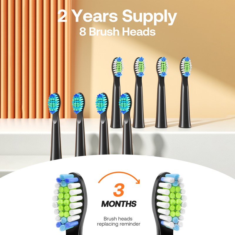 Bitvae Electric Toothbrush with 8 Brush Heads 5 Modes Electric