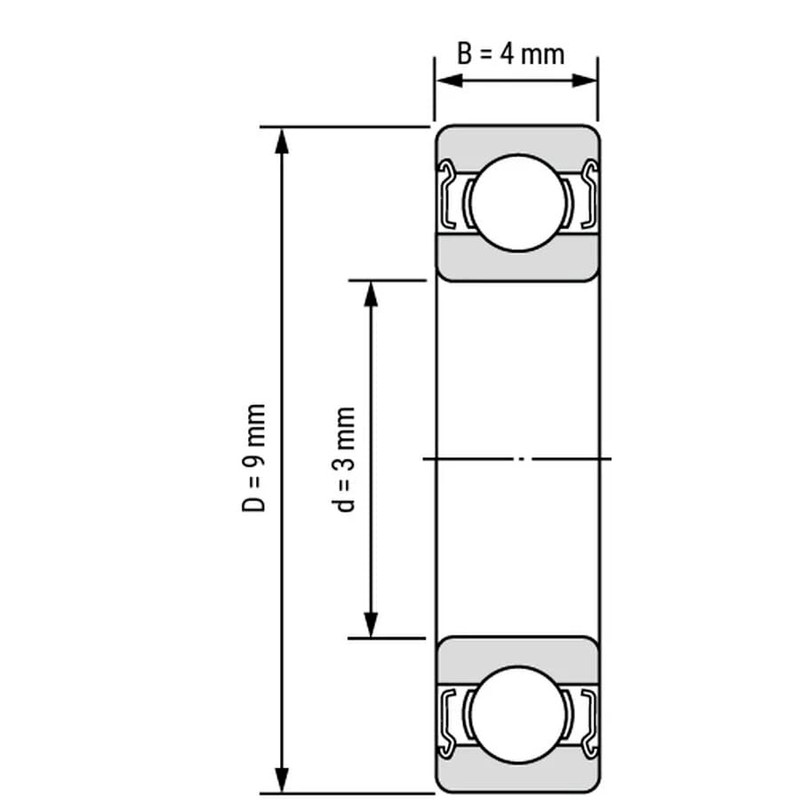 Hoggy 20 MR93ZZ Steel Ball Bearings 3 mm x 9