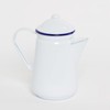 FALCON White Enamel Tall Coffee Pot with Handle & LID