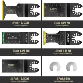 40PCS Universal Oscillating Tool Oscillating Saw Blades, Include 5PCS Titanium Oscillating Multitool Blades for Metal and Hard Material, Quick Release Multi Tool Blades Fits Most Models The Market
