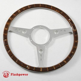 14'' Classic Riveted Wood Grain Steering Wheel Restoration MGB Midget Derrington