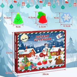 Advent Calendar 2024 Christmas Countdown 24 Days Mochi Squishy Toys Advent Calendar Mini Kawaii Squeeze Toy 24Pcs Different Surprise Countdown Calendar for Kids Present(Girls& Boys)