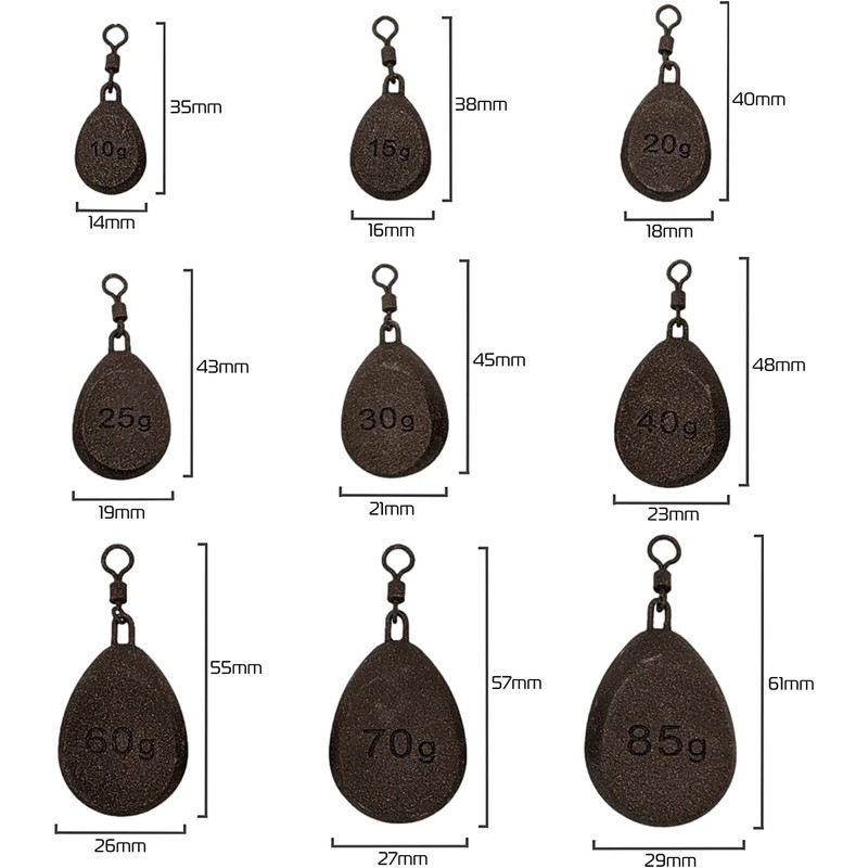 BZS Carp Fishing Weights 0.3oz 0.5oz 0.7oz 0.9oz 1.1oz 1.4oz