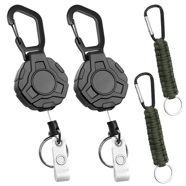 GZLCEU Pack of 2 retractable key rings, retractable 31 inch