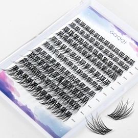 GAQQI Cluster Lashes 120pcs Diy Lash Extensions Soft Natural False Lashes C Curl Mix Individual Lashes Clusters Eyelashes At Home(GQ03-C Mix)