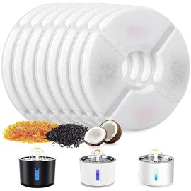 8 PCS Filtros para Fuente de Gatos con Resina y Carbón Activado