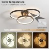 Ship in USA.20" Modern Black LED Ceiling Light, 3-Ring Flush