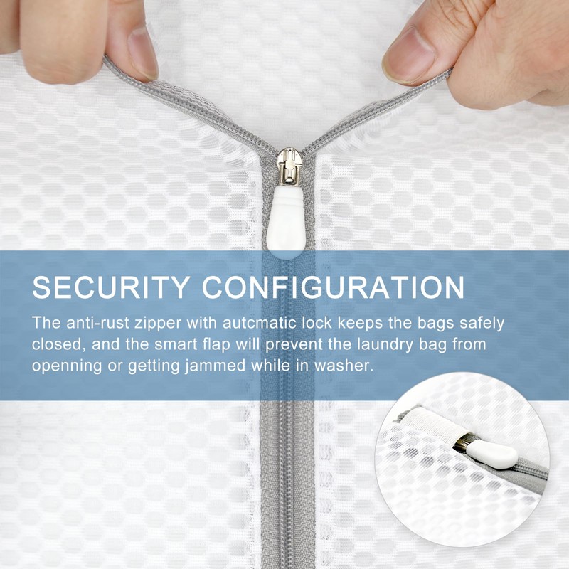 3Pcs Durable Honeycomb Mesh Laundry Bags for Delicates 12 x