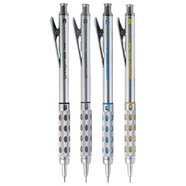 Pentel Assorted Size Pack Graphgear 1000 Automatic Proffesional Drafting Mechanical Pencil Rubber Grip Refillable Retractable (1 Of Each Size - 4 Pens - 0.3mm, 0.5, 0.7 & 0.9mm)
