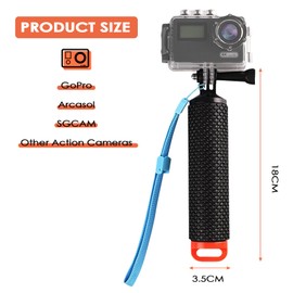 MeoZynxadril Float Handle, Floating Hand, Multifunctional Float, Non-Slip Float Handgrip, Underwater Handstick, with Safety Belt, for Action Cameras