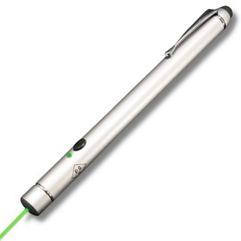 POLARIS Laser Pointer, Green Laser Pointer, Silver Model, Green Laser, PSC Certified, RB-18G, Presentation, Crow Prevention