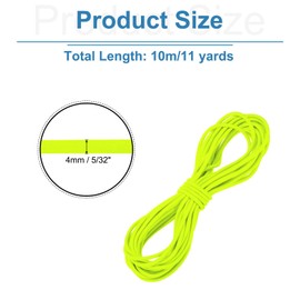 MECCANIXITY Bungee Cord Elastic Cord Heavy Stretch String Rope 5/32" 11 Yards (4mmx10m) Elastic String for DIY Sewing Outdoor Camping Tie Down Hook Strap,Fluorescent Yellow