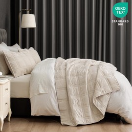 PHF Ultra Soft Velvet Quilt Set Queen Size 90" x 92" - 3PCS Luxurious Cozy with Diamond Pattern, Breathable Quilted Bedspread, Home Decor Gift, 1 Coverlet with 2 Matching Shams, Sand