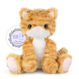 SuzziPals Heatable & Coolable Orange Cat Stuffed Animal, Cat Heating Pad Microwavable for Soothing & Relaxation, Lavender Scented Orange Cat Plush Toy for Stress Relief, Stuffed Cat Toys for Kids