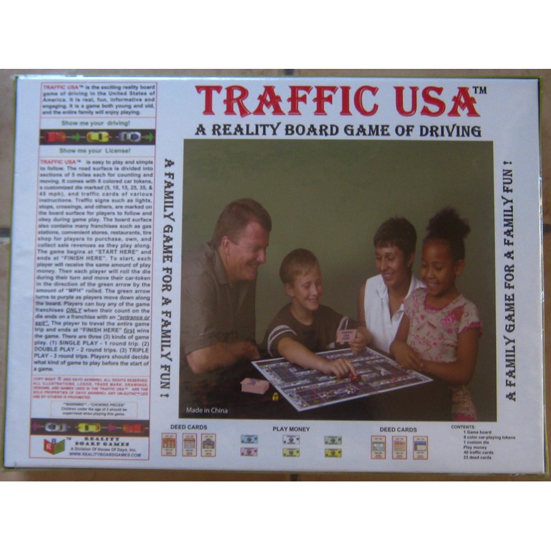Traffic USA a Reality Board Game of Driving