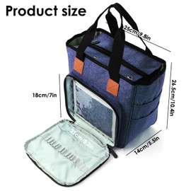 AIBAOBAO Wool bag for yarn, knitting bag, storage bag, crochet bag, protect and store your yarn, suitable for transporting knitting/crocheting and pockets for accessories