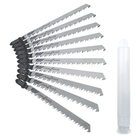 10pcs Jigsaw Blades T301CD Jigsaw Blade Set T Shank Fast Down Cut Worktop Wood Cutting DIY Power Tool Multi-Purpose HCS Saw Blades Tool Accessories for Wood, Plastic, Hardwood Cutting