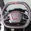 autopart2021 Red Carbon Fiber Steering Wheel Emblem Trim Frame For