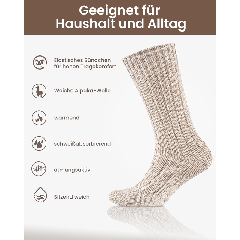 SukModen 4 Pairs Alpaca Socks Men Women Warm Wool Socks