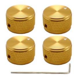 4 pomos de control de potenciómetro de aleación de aluminio, perilla universal de volumen de metal para guitarra/bajo/teclado/amplificadores/equipos de audio, perilla de guitarra y bajo de 6 mm de