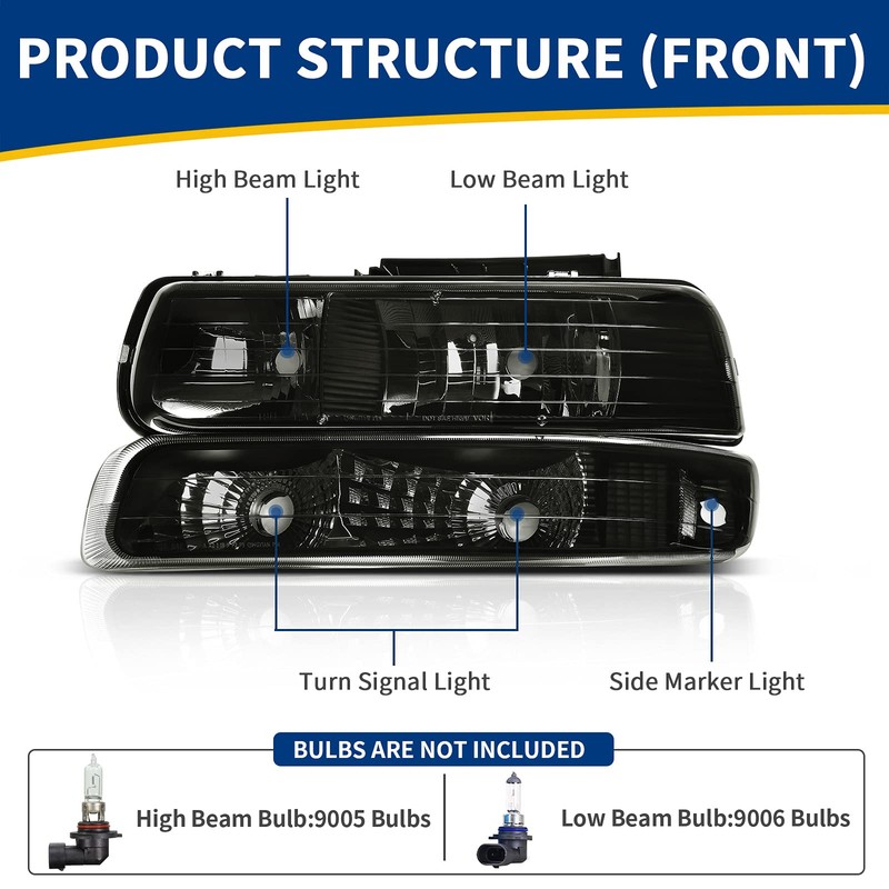 AUTOSAVER88 Headlights Assembly Compatible with 1999-2002 Chevy Silverado / 2000-2006