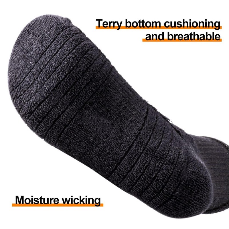 YUEDGE Men's Socks, Sports, Thick, Work, Golf, Training, Crew Length,