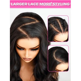 Curlyme Glueless Wigs Human Hair Pre Plucked Pre Cut Wear and Go Water Wave Lace Front Wigs Drawstring Human Hair Wigs Knots Bleached 7x5 Lace Closure Beginner Friendly Natural Color 18 Inch