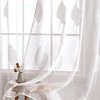 MIULEE Curtains with Ruffle Tape, Living Room White Leaves Pattern,