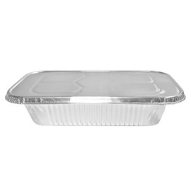 ProPac & Seal 1/3 Size Aluminum Foil Steam Table Pans with Lid Covers - 12x6 Disposable Containers Great for Baking, Cooking, Broiling, BBQ, Heating, Freezing, Meal Prepping Food (Pack of 10) (10)