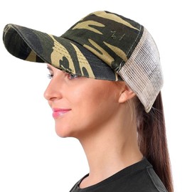 Sombrero de cola de caballo cruzado lavado de malla desgastada para mujer, gorra de béisbol para papá, sombrero de cola de caballo para mujer, Sgx-dark blue, M/talla única