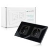 Navaris Glass Earthed Plug Socket Simple - with Installation Materials