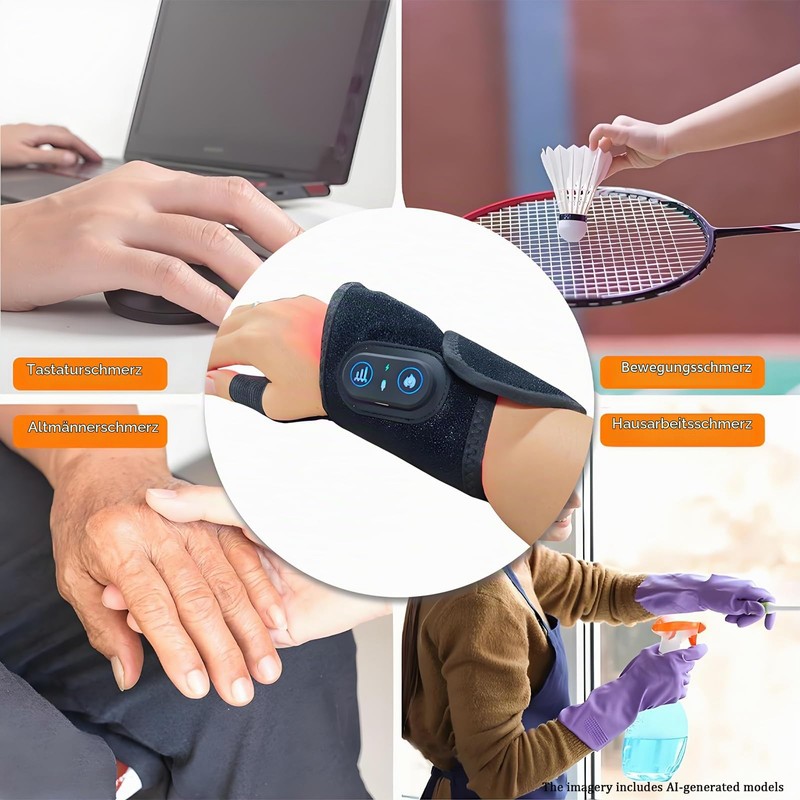 Neroos Flow Carpal Tunnel, 660nm+880nm Light, 3 Heat Levels, Touch