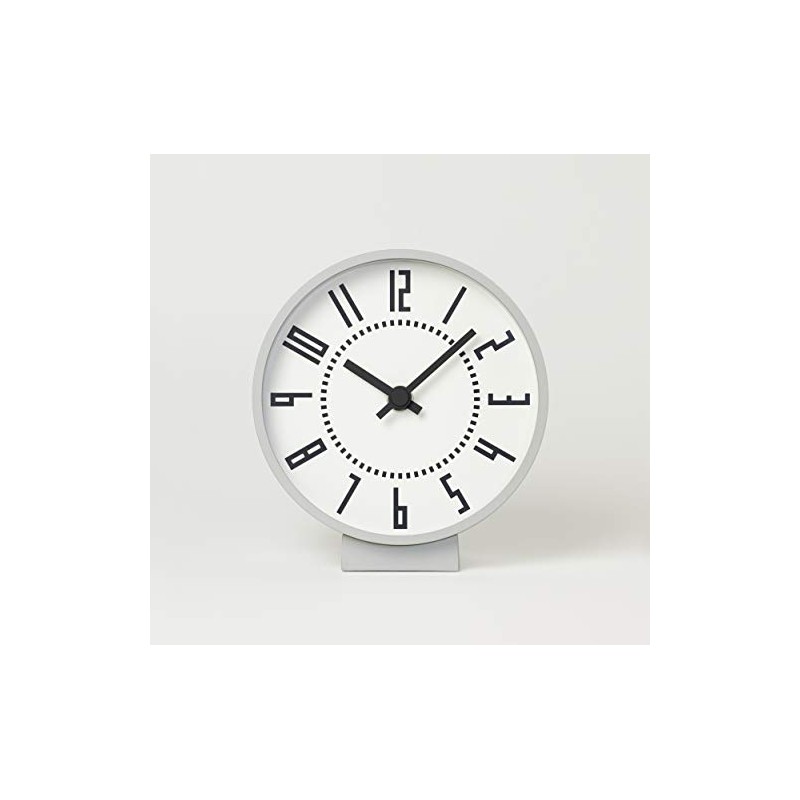 Lemnos (レムノス) Table Clock Aluminum White Ekiklock S Size eki
