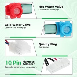 W11101906 W11210463 Washer Water Inlet Valve Replacement for Maytag, Whirlpool, Amana, Crosley, Inglis, Roper, Replaces W11038696 W10701461 W10869803 W10883458