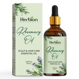 Aceite capilar de romero Herbion Naturals, 3,4 fl oz: aceite para el crecimiento del cabello definitivo, enriquecido con aceites esenciales para el cuidado del cuero cabelludo y el cabello, suero para el crecimiento del cabello con lavanda y árbol de té,
